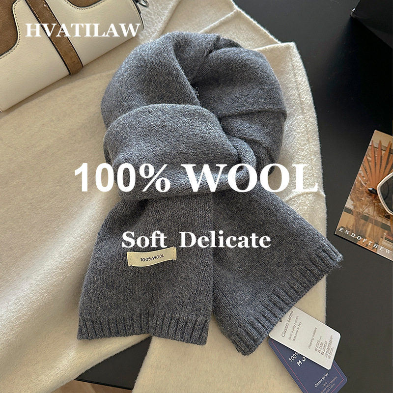Wool Scarf Men - Syal Wol 100% Wanita Pria Warna