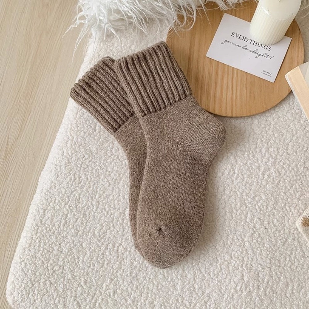 Thermal Sock Wool - Kaus Kaki Wol Tebal Warna Solid