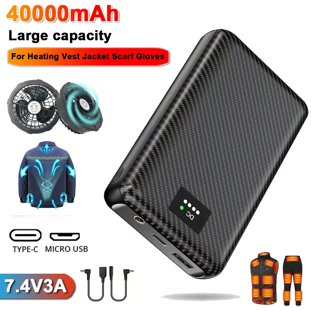 Heated Vest Battery - Powerbank Ranwomen 30000/40000mAh untuk Rompi Berpemanas,