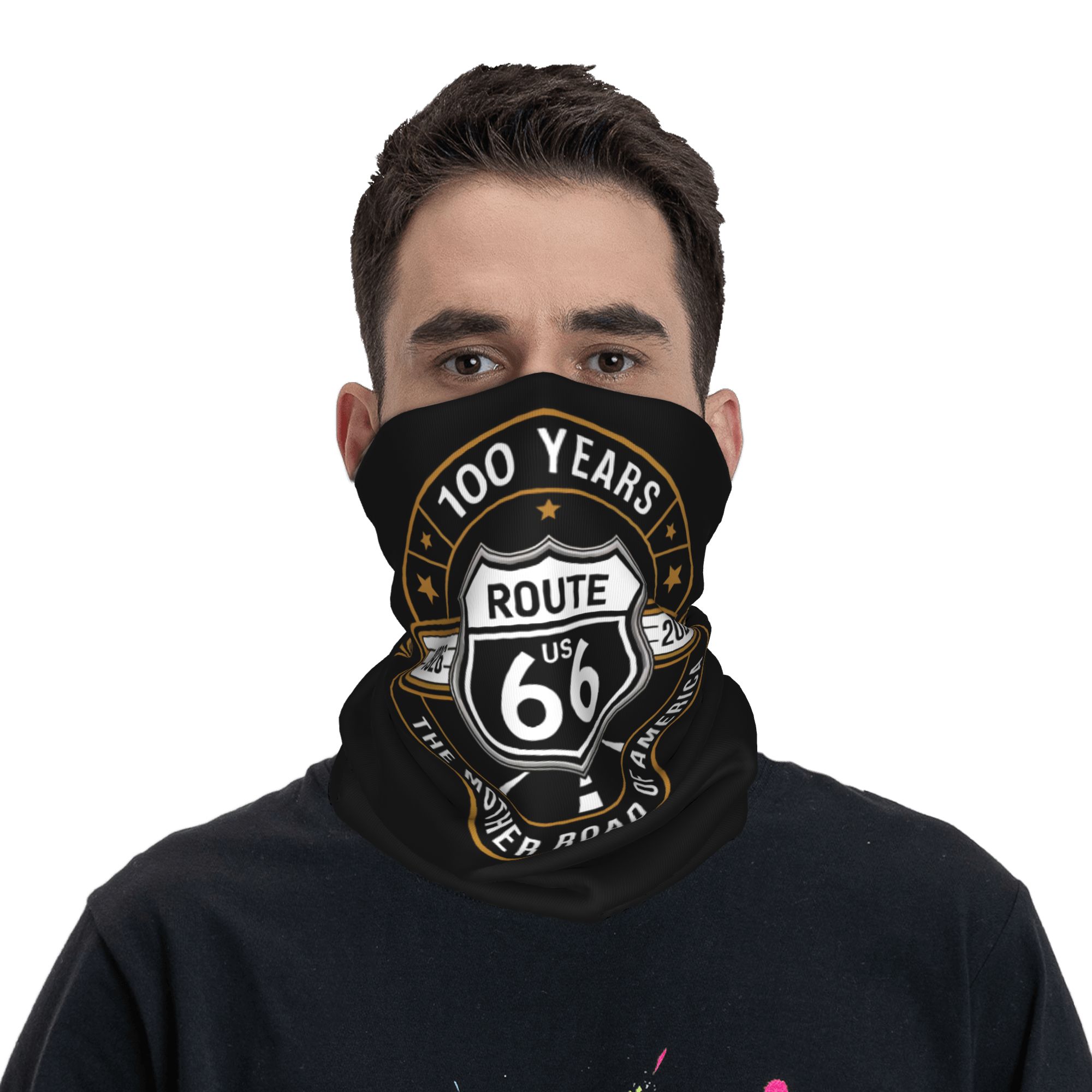 Custom Route 66 Bandana Pengha - Neck Gaiter Fleece ulasan dan harga